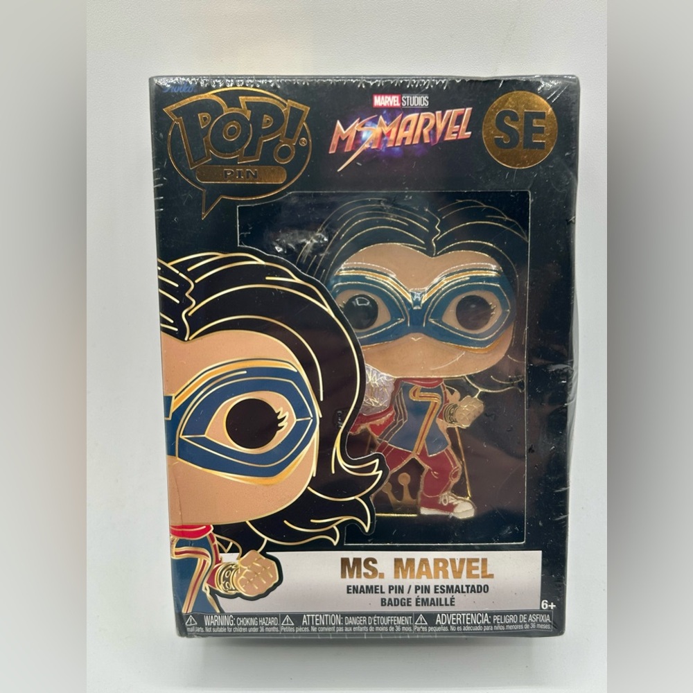 Funko Pop Pin Marvel Studios Enamel Pin & Removable Stand Ms. Marvel SE New